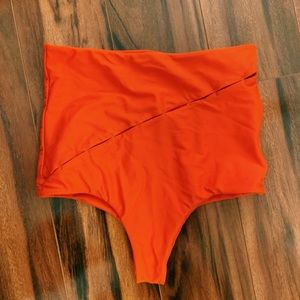 Alia Blue High Waisted Peek-a-boo bottom in Orange